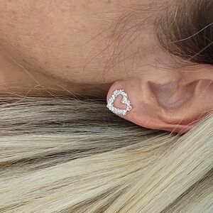 TEXTURED HEART EARRINGS